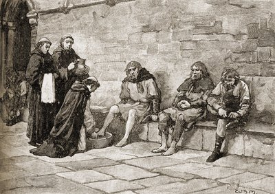 Thomas Becket Washing the Feet of Beggars by English School
